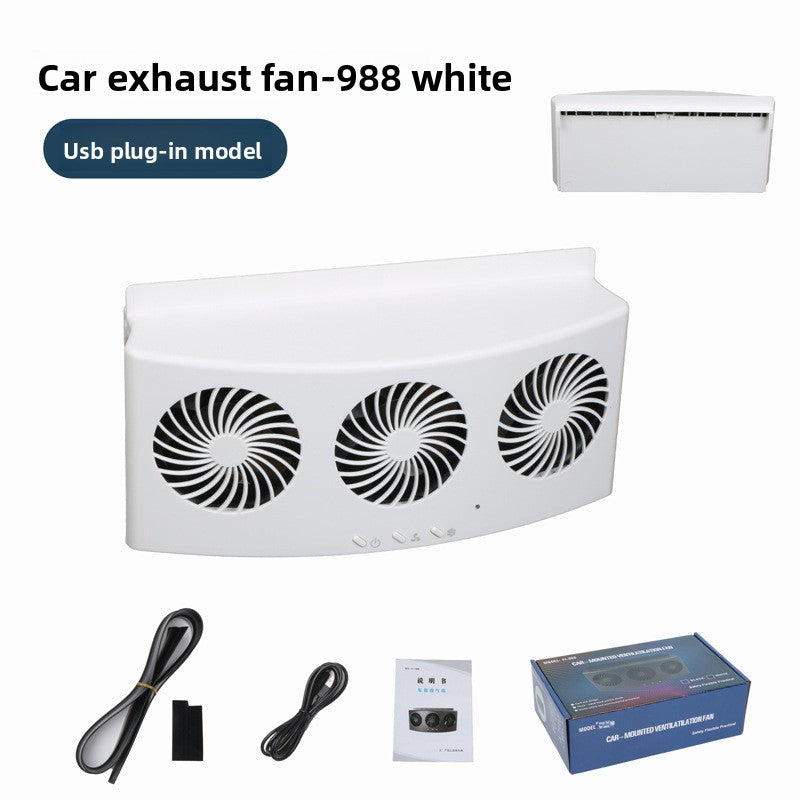 Solar-powered car cooling exhaust fan