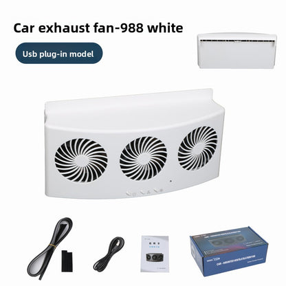Solar-powered car cooling exhaust fan