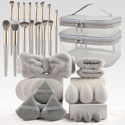 Professional Makeup Brush and Powder Puff Set 46 Pieces