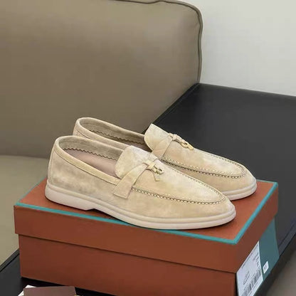 Women's Sheepskin Tassel Buckle Loafers