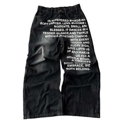 Letter Print Jeans