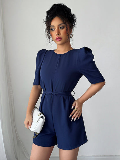 Puff sleeve jumpsuit