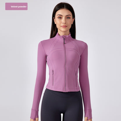 Short stand collar yoga jacket