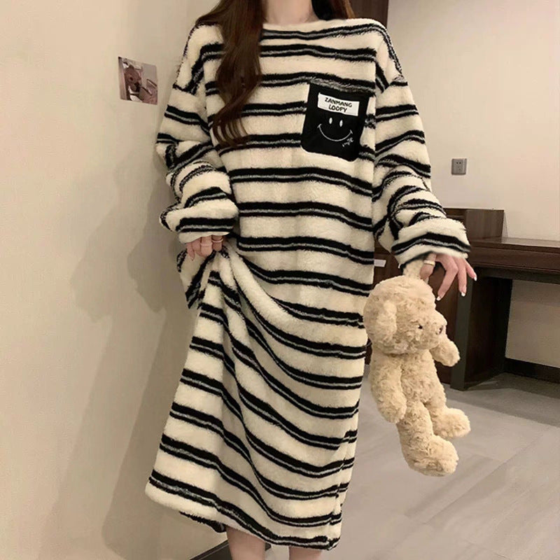 Mid-length striped pajamas