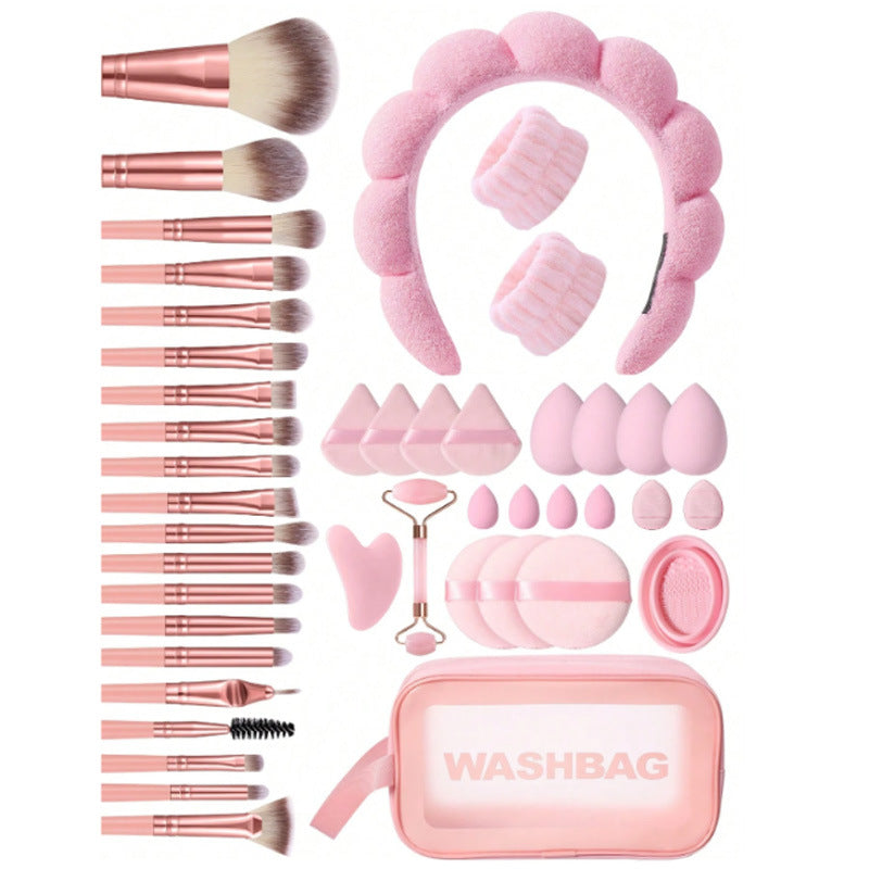 Professional Makeup Brush and Powder Puff Set 46 Pieces