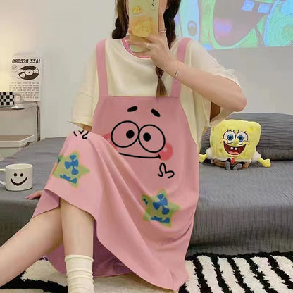Cartoon loose short-sleeved nightgown