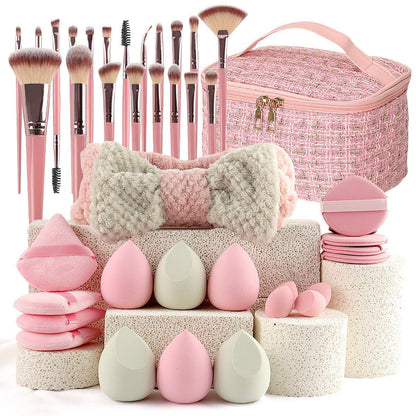 Professional Makeup Brush and Powder Puff Set 46 Pieces