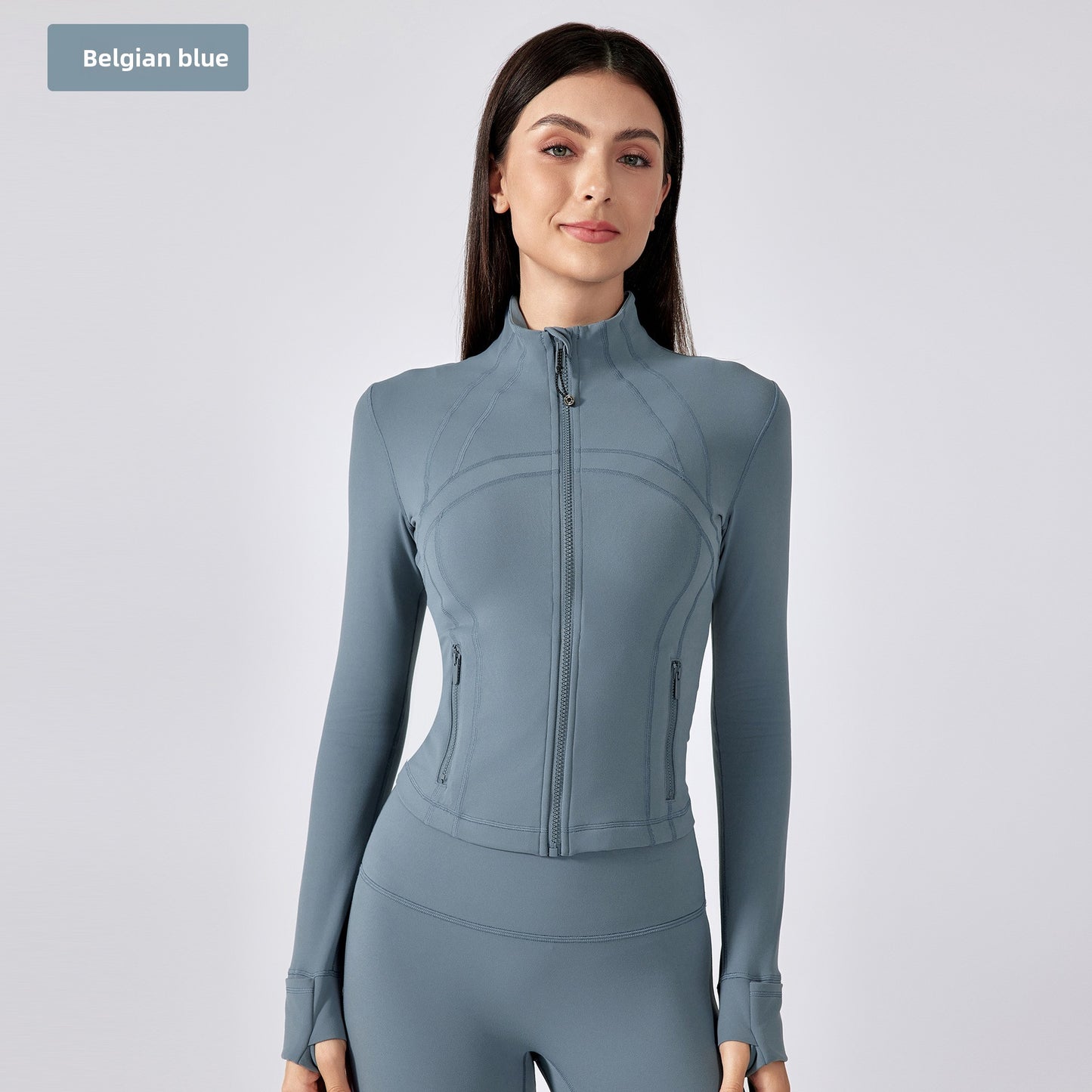 Short stand collar yoga jacket