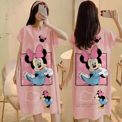 Cartoon loose short-sleeved nightgown