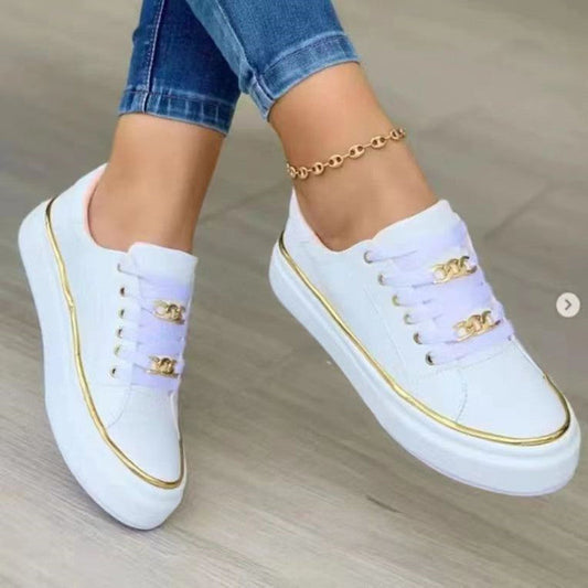 Thick-soled chain-link casual shoes