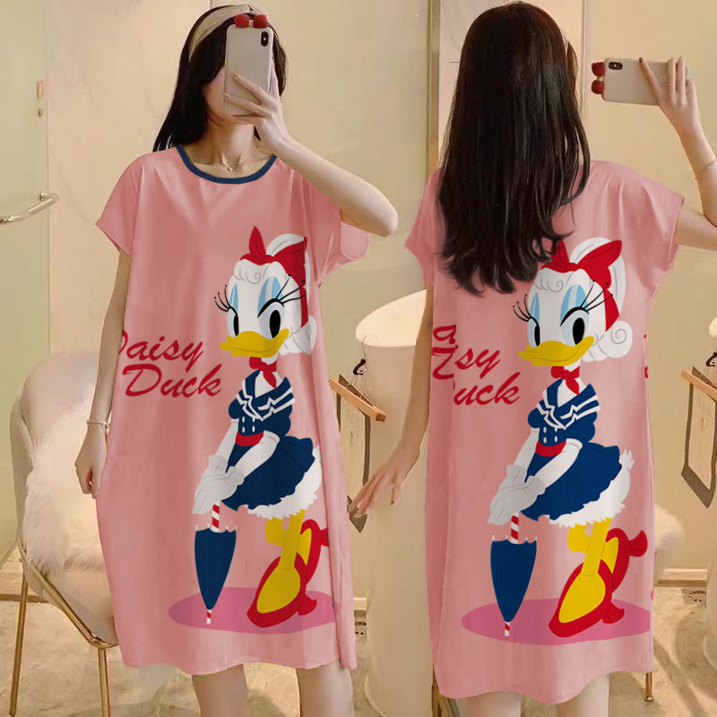 Cartoon loose short-sleeved nightgown