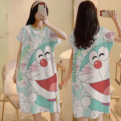 Cartoon loose short-sleeved nightgown