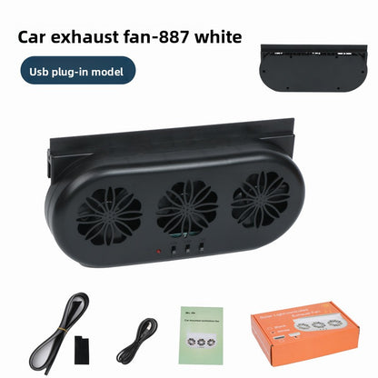 Solar-powered car cooling exhaust fan