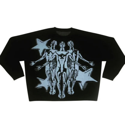 Knitted round neck sweater