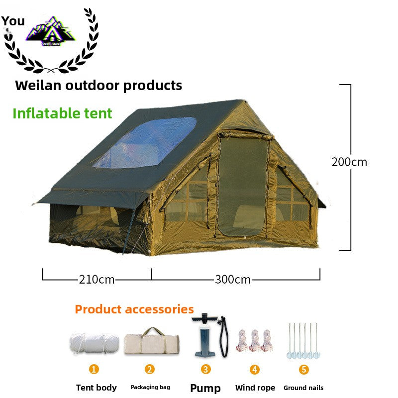 Inflatable Camping Tent Windproof Rainproof Oxford Fabric