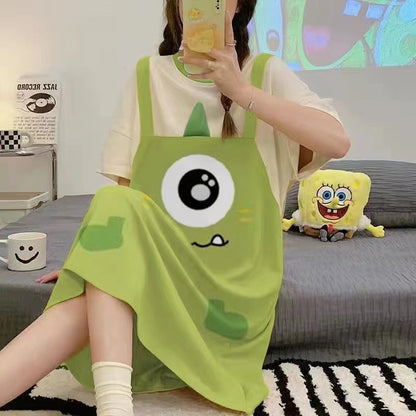 Cartoon loose short-sleeved nightgown