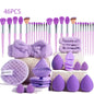 Professional Makeup Brush and Powder Puff Set 46 Pieces