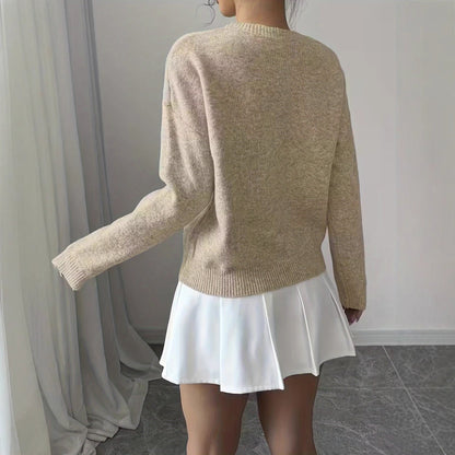 Floral Pattern Knitted Sweater