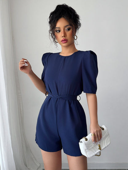 Puff sleeve jumpsuit