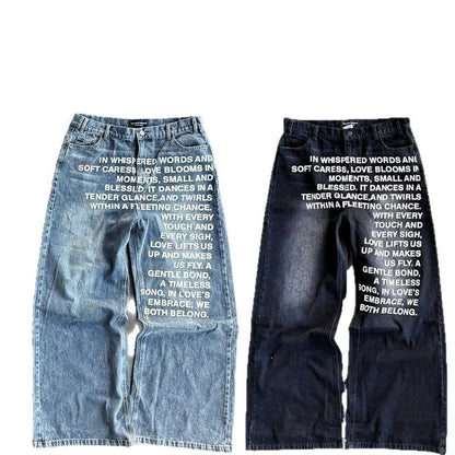 Letter Print Jeans