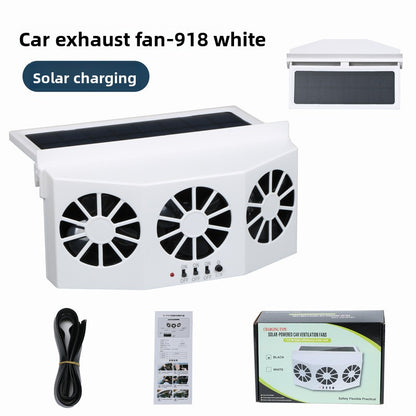 Solar-powered car cooling exhaust fan