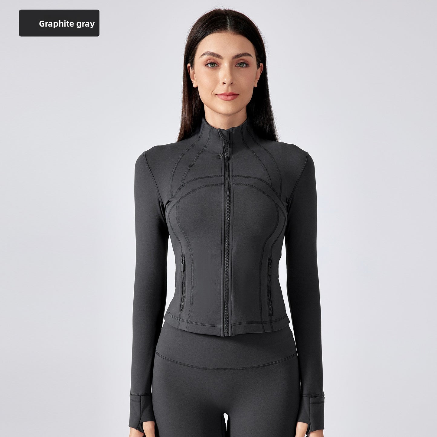 Short stand collar yoga jacket