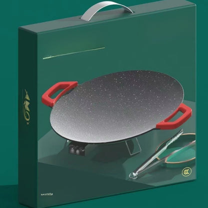 Home smokeless barbecue pan