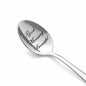 Stainless steel long-handled soup spoon