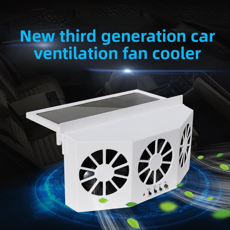 Solar-powered car cooling exhaust fan