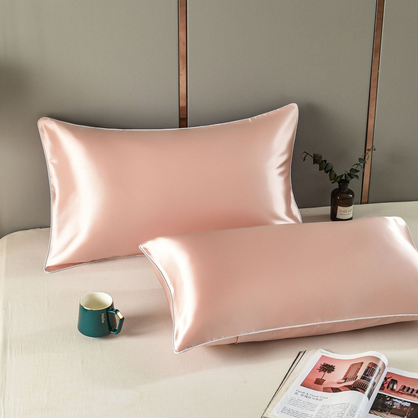 Ice silk satin pure silk pillowcase