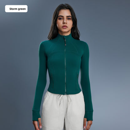 Short stand collar yoga jacket