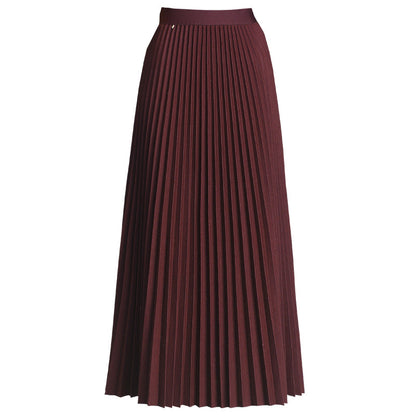 Draped Wool Pleated Midi Skirt