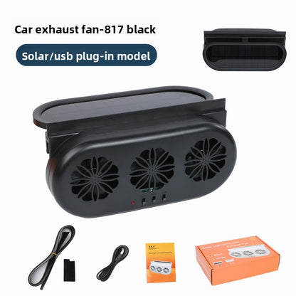Solar-powered car cooling exhaust fan