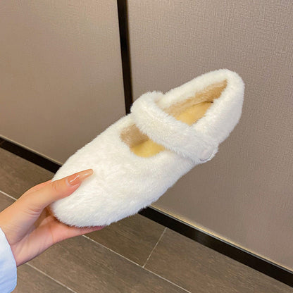 Thick-Soled Mink Fur Shoes