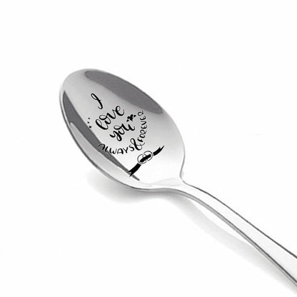 Stainless steel long-handled soup spoon