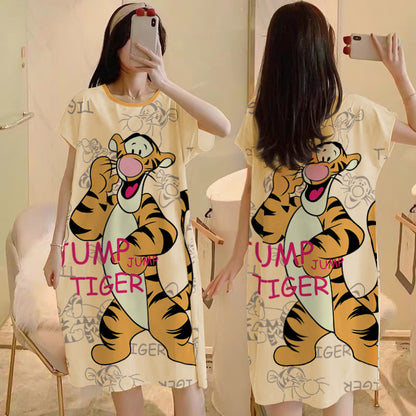 Cartoon loose short-sleeved nightgown