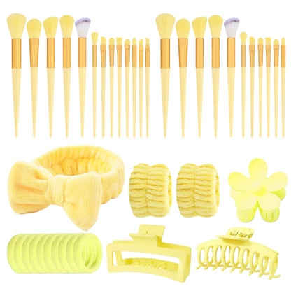 Professional Makeup Brush and Powder Puff Set 46 Pieces