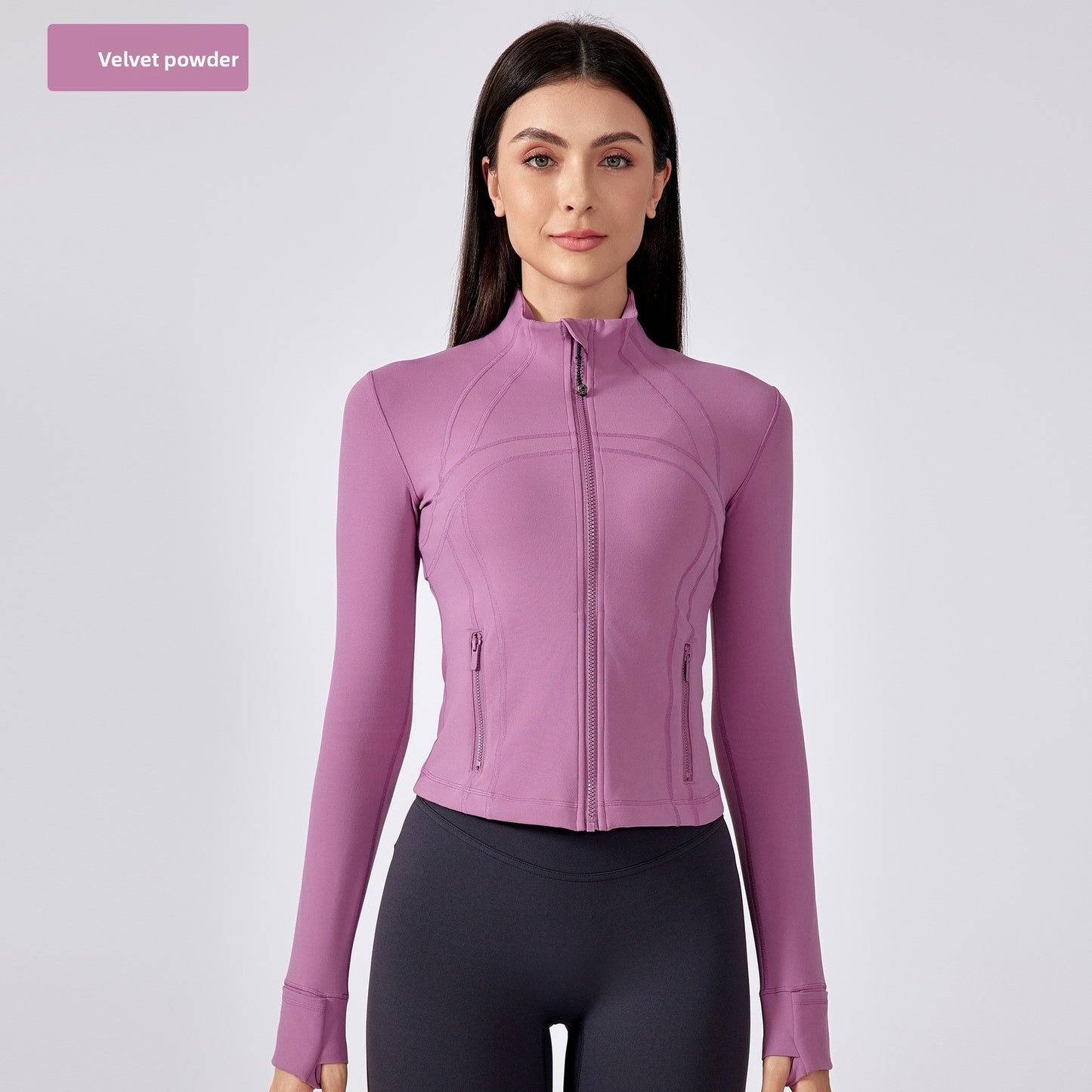 Short stand collar yoga jacket