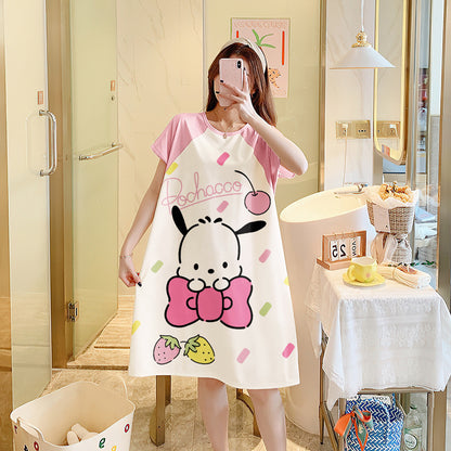 Cartoon loose short-sleeved nightgown