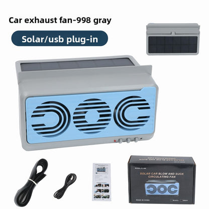 Solar-powered car cooling exhaust fan