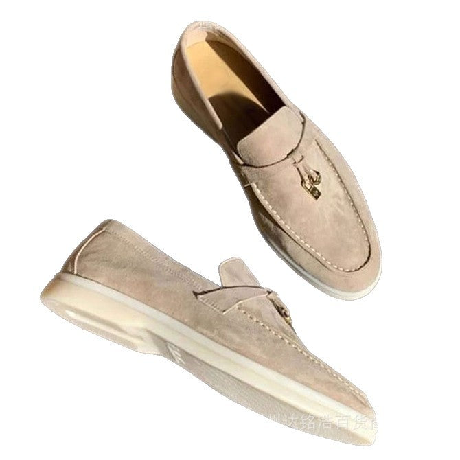 Women's Sheepskin Tassel Buckle Loafers