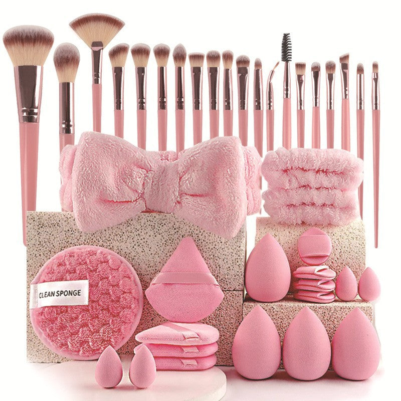 Professional Makeup Brush and Powder Puff Set 46 Pieces