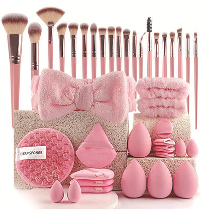 Professional Makeup Brush and Powder Puff Set 46 Pieces