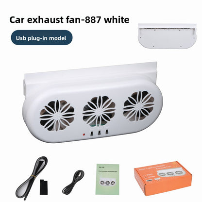 Solar-powered car cooling exhaust fan