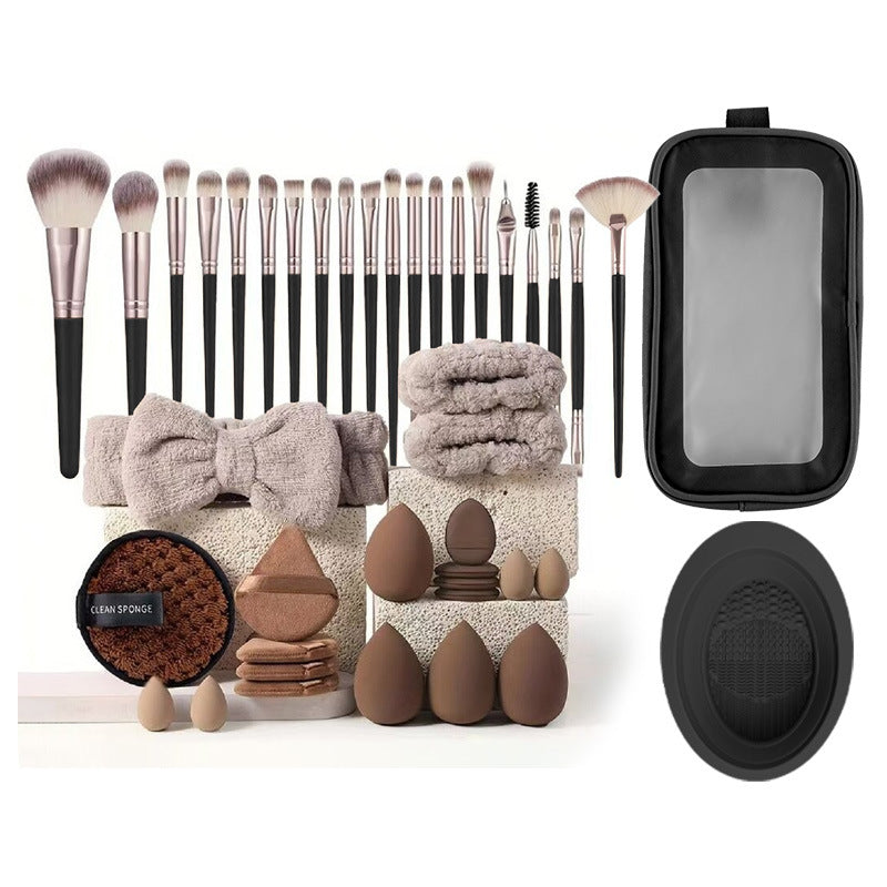 Professional Makeup Brush and Powder Puff Set 46 Pieces