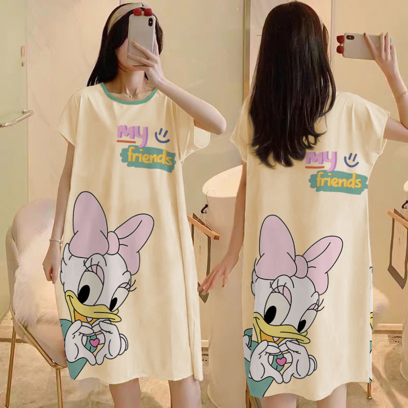 Cartoon loose short-sleeved nightgown