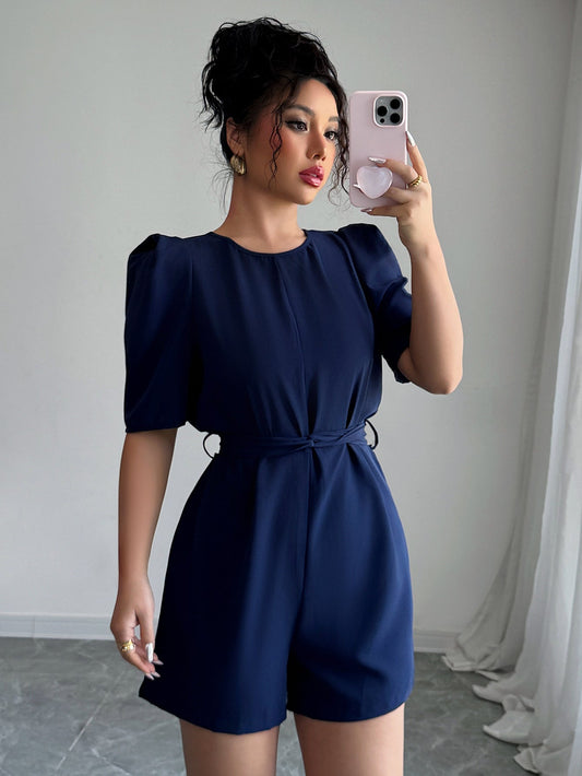 Puff sleeve jumpsuit