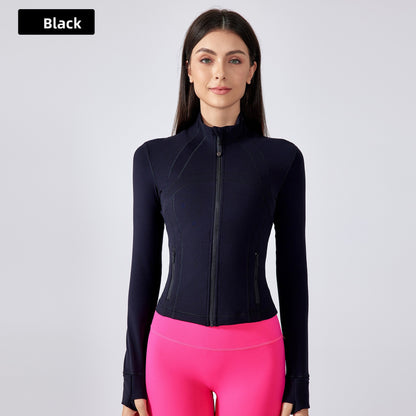 Short stand collar yoga jacket