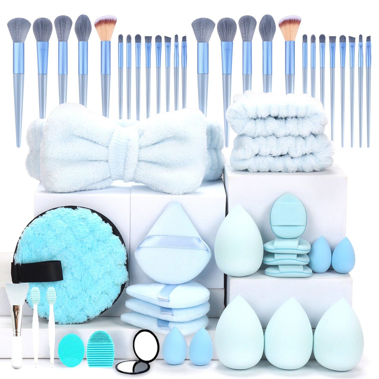 Professional Makeup Brush and Powder Puff Set 46 Pieces