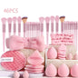 Professional Makeup Brush and Powder Puff Set 46 Pieces